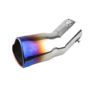 Car Accessories Fashion Design Heart Shape Style Stainless Steel Carbon Fiber Exhaust Tips Muffler Tail Pipe Tube Modified(Burnt Blue,Bent)