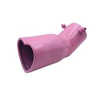 Car Accessories Fashion Design Heart Shape Style Stainless Steel Carbon Fiber Exhaust Tips Muffler Tail Pipe Tube Modified(Pink,Bent)