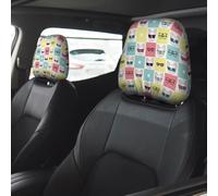 Car Accessories for Women Men, Headrest Covers for Cars 2 Pcs, Cute French Bulldog A Head Rest Cover for Car Decor, Car Headrest Cover for Car Decorations Interior