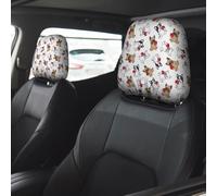 Car Accessories for Women Men, Headrest Covers for Cars 2 Pcs, Cute French Bulldog Funny_C Head Rest Cover for Car Decor, Car Headrest Cover for Car Decorations Interior