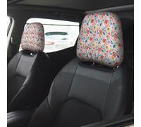 Car Accessories for Women Men, Headrest Covers for Cars 2 Pcs, Floral Ditsy Head Rest Cover for Car Decor, Car Headrest Cover for Car Decorations Interior