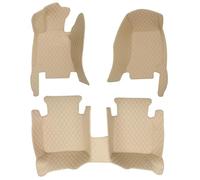 Car Accessories Full-Wrap Floor Mats Waterproof And Non-Slip Foot Pads For Vw For Atlas 7 Seat 2017-2023 Full Set (Front and Rear Rows)(Beige,2017-2020)