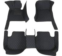 Car Accessories Full-Wrap Floor Mats Waterproof And Non-Slip Foot Pads For Vw For Atlas 7 Seat 2017-2023 Full Set (Front and Rear Rows)(Black Blue,2021-2023)