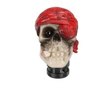 Car Accessories Gear Knob Universal Car Gear Shift Knob Skull Head Styling Auto Manual Shifter W/Sleeve Adapter(Red)