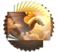 Car Accessories Golden Dragon Soaring Through The Sky. Stickers 10Pcs Funny Bumper Stickers for Adults Car Stickers(8X12CM)