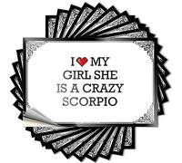 Car Accessories I Love My Girl She is A Crazy Scorpio Stickers Family Car Stickers Funny Bumper Stickers for Adul(6X9CM)