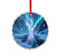 Car Accessories Ice Fields Covered by Aurora Printed Rearview Mirror Pendants Suitable for Decorating Christmas Trees Offices Fireplaces Car Interiors Or Anywhere You Want to Decorate
