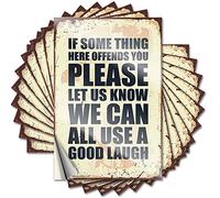 Car Accessories If Something Offends You Please Let Us Know We Can All Use A Good Laugh Funny Sticker 10 Pcs Funny Street Signs Bar Rules Sign(8X12CM)