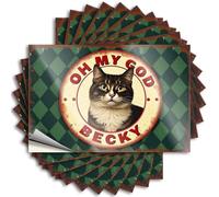 Car Accessories Oh My God Becky Cat Poster Stickers 10Pcs Stickers for Car Bumper Sticker(12X18CM)