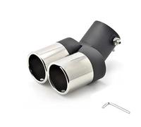 Car Accessories Protection Stainless Steel Twin Curved Tailpipe For Ford For Focus For Fiesta 2009-2013 Car Exhaust Tail Pipe Muffler(Black,A)