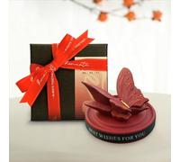Car Accessories Red Butterfly Air Vent and Dashboard Diffuser with Magnetic Rotating Design Elegant Handmade Aromatherapy Stones Premium Gift Choice (Gift box)