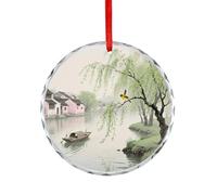 Car Accessories Spring Orioles on The Willow Bank Printed Rearview Mirror Pendants Suitable for Decorating Christmas Trees Offices Fireplaces Car Interiors Or Anywhere You Want to Decorate