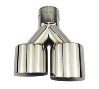 Car Accessories Stainless Steel And Bright Face Without Marked Y-type Double Outlet Straight Edge Exhaust Pipe Tailpipe