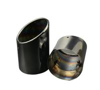 Car Accessories Stainless Steel Car Exhaust Straight Tail Pipe Tips Cover Case 1 Pair For Q7 4L SQ7 2006-2015(Black)