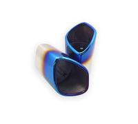 Car Accessories Stainless Steel Exhaust Pipe Muffler Tailpipe Muffler Tip For Volvo S60 XC60 XC90 V60 Car Rear Tail Throat 2Pcs(Blue)