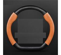 Car Accessories Steering Wheel Cover MicroFiber Leathe + Carbon Fiber Non-slip For Suzuki For Swift 2017-2024 Auto Accessories Styling(D fiber Orange)