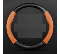 Car Accessories Steering Wheel Cover MicroFiber Leathe + Carbon Fiber Non-slip For Suzuki For Swift 2017-2024 Auto Accessories Styling(O fiber Orange)