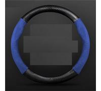 Car Accessories Steering Wheel Cover MicroFiber Leathe + Carbon Fiber Non-slip For Suzuki For Swift 2017-2024 Auto Accessories Styling(O fiber Blue)