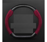 Car Accessories Steering Wheel Cover MicroFiber Leathe + Carbon Fiber Non-slip For Suzuki For Swift 2017-2024 Auto Accessories Styling(D fiber Red)