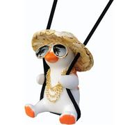 Car Accessories Swing Duck, Swinging Duck Car, Cute Car Interior Hanging Accessories, Auto Interior Rear View Decoration Accessories, Best Gift for Boyfriend, Husband, Women Men(Straw Hat)