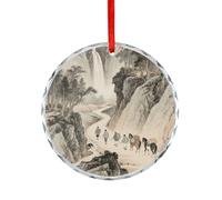 Car Accessories Traveling in The Mountains And Streams Printed Rearview Mirror Pendants Suitable for Decorating Christmas Trees Offices Fireplaces Car Interiors Or Anywhere You Want to Decorate