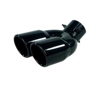 Car Accessories Universal Car Inlet Double-Barrel Rear Exhaust Tip Tail Pipe 63mm Muffler Black Titanium Outlet Stainless Steel(Black,2)