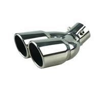 Car Accessories Universal Car Inlet Double-Barrel Rear Exhaust Tip Tail Pipe 63mm Muffler Black Titanium Outlet Stainless Steel(Silver,2)