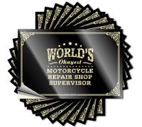 Car Accessories World's Okayest Motorcycle Repair Shop Supervisor Stickers Family Car Stickers Funny Bumper Stickers for Adul(12X18CM)