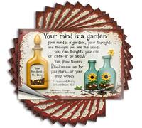Car Accessories Your Mind is A Garden: Cultivating Thoughts and Seeds for Growth Stickers 10Pcs Sticker for Car Window Tool Box Stickers(8X12CM)