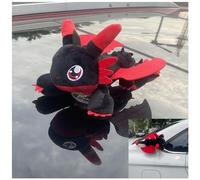 Car Accessory Flying Dragon Plush Toy,Flying Dragon Stuffed Animal with Movable Wings & Suction Cup,Car Exterior Cool Cars Roof Decoration Toy,Dragons Plush for Cars (Red Black)