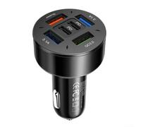 Car Adapter Charger Fast Charging USB C for Mobile Phones Compatible with DC 12V 24V Power Supply Supports Intelligent Battery Circuit Protection (Black)