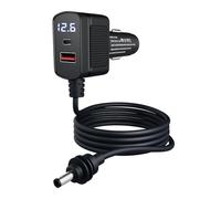 Car Adapter for Starlink Mini by MMOBIEL - 12V-24V DC Cigarette Lighter USB Charger for Starlink Mini - Durable 3M Cable (60W), Dual USB-C & A Ports (33W), LCD Voltage Display - For Car, Truck, Camper