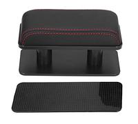 Car Adjustable Armrest Pad, Left Elbow Support Bracket, Anti Fatigue Anti Slip Cushion, Universal Auto Accessories for Driver Comfort, with Thickened PU Material and Height Adjusta (A(black with red