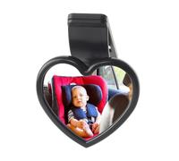 Car Adjustable Child Viewing Mirror, Shatterproof Baby Observation Mirror, Heart Shaped Rear Seat Monitor with Suction and Clip, SUVs, Trucks, and Family Travel, 150g