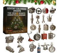 Car Advent Calendar 2025, The Gearhead’s Christmas Garage, 24 Days Automotive Advent Calendar with 24 Mini Car Parts & Tool Ornaments,Automotive Christmas Countdown for Cars Lovers, Mechanics
