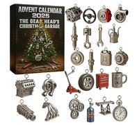 Car Advent Calendar 2025: The Gearhead’s Christmas Garage, 24 Days of Automotive Calendar with Miniature Car Parts Pendants for Car Lovers, Mechanics & Adults