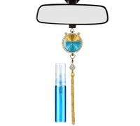 Car Air Atmosphere Oil Diffuser: Automotive Rearview Mirror Pendant, Clock Shaped Perfume Ornament | Hanging with Mirror Hook, Stylish Accessory Providing