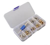 Car Air Conditioning Valve Core Kit 40PCS with Remover Tool Compatible with R12 and R134a Systems for Auto AC Repair and Maintenance Copper Valve Cores