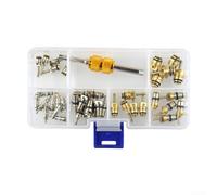 Car Air Conditioning Valve Core Repair Kit for R12 R134a Vehicles with Remover Tool 40+1pcs Automotive Valve Core Set for Maintenance Use