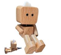 Car Air Fragrance Air Conditioning Clip - Wooden Robot Air Conditioning Clip with Fragrance Function - Fragrance Decoration and Odour Eliminator for Vehicle Travel Daily Commuting as well as Bathroom
