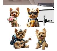 Car Air Freshener - 2D Acrylic Dog Shape Cute Solid Fragrance - 4 Pieces Dog Shape Remove Car Odors - For Office Kitchen Indoor Home Truck
