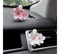 Car Air Freshener, 2pcs Flower Air Freshener Diffuser with Vent Clips, Car Diffuser Vent Clip, Gypsum Car Diffuser for Car Accessories