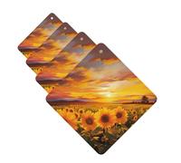 Car Air Freshener 4 Pcs Air Freshener for Car Aromatherapy Tablets Beautiful Sunflower Field Sunset Hanging Fragrance Scented Cards Funny Scented Hanging Sheet for Bedroom Wardrobe Shoe Cabinet