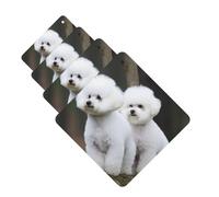 Car Air Freshener 4 Pcs Air Freshener for Car Aromatherapy Tablets Bichon Frise Hanging Fragrance Scented Cards Funny Scented Hanging Sheet for Bedroom Wardrobe Shoe Cabinet