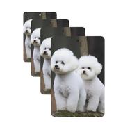 Car Air Freshener 4 Pcs Air Freshener for Car Aromatherapy Tablets Bichon Frise Hanging Fragrance Scented Cards Funny Scented Hanging Sheet for Bedroom Wardrobe Shoe Cabinet
