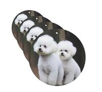 Car Air Freshener 4 Pcs Air Freshener for Car Aromatherapy Tablets Bichon Frise Hanging Fragrance Scented Cards Funny Scented Hanging Sheet for Bedroom Wardrobe Shoe Cabinet