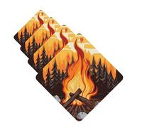 Car Air Freshener 4 Pcs Air Freshener for Car Aromatherapy Tablets Bonfire Hanging Fragrance Scented Cards Funny Scented Hanging Sheet for Bedroom Wardrobe Shoe Cabinet