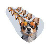Car Air Freshener 4 Pcs Air Freshener for Car Aromatherapy Tablets Chihuahua Dog Glasses Hanging Fragrance Scented Cards Funny Scented Hanging Sheet for Bedroom Wardrobe Shoe Cabinet