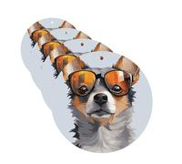 Car Air Freshener 4 Pcs Air Freshener for Car Aromatherapy Tablets Chihuahua Dog Glasses Hanging Fragrance Scented Cards Funny Scented Hanging Sheet for Bedroom Wardrobe Shoe Cabinet