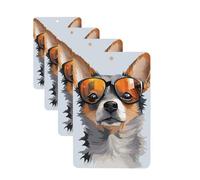 Car Air Freshener 4 Pcs Air Freshener for Car Aromatherapy Tablets Chihuahua Dog Glasses Hanging Fragrance Scented Cards Funny Scented Hanging Sheet for Bedroom Wardrobe Shoe Cabinet